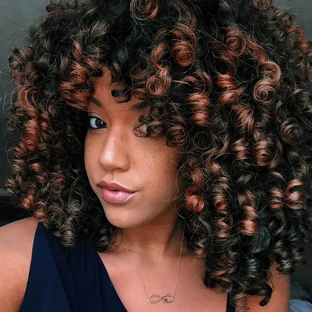 

Wholesale supplier bangs big hair ombre brown straight short wigs black women curly synthetic wig sale kinky natural afro wigs