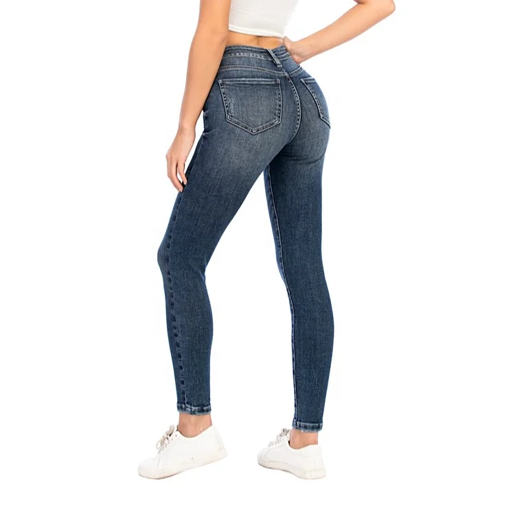 

Women's skinny jeans high rise denim pants classical five pocket stretch jeans for women