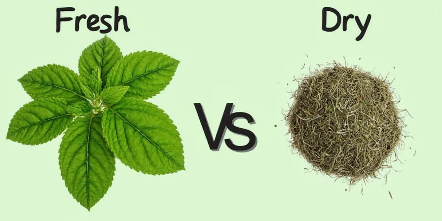 Diagram showing when to add fresh vs dried herbs