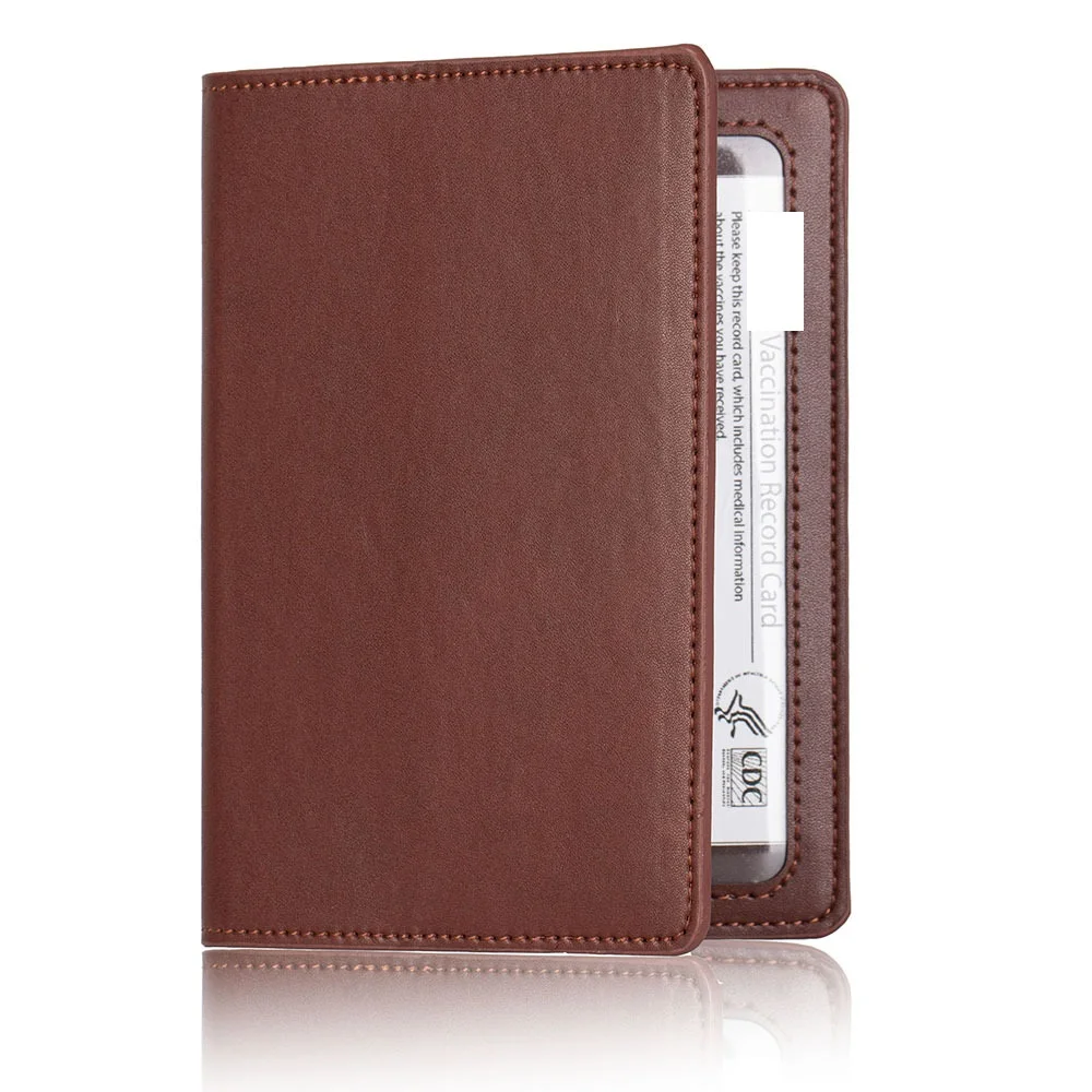 

2021 New Style multi-function USA national pu leather passport holder cover with Vaccine record card wholesale