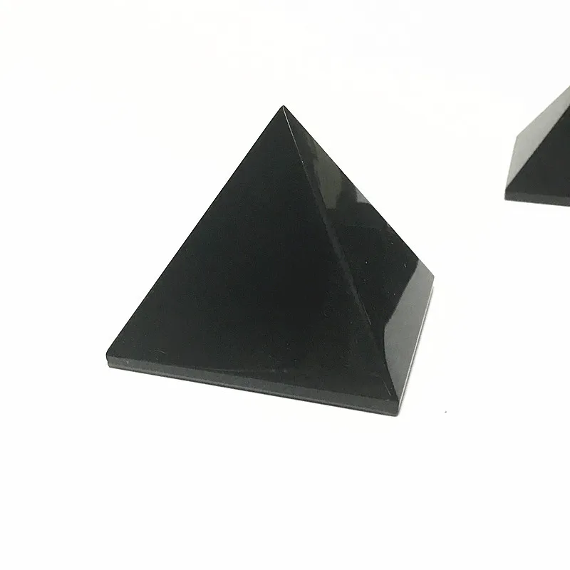 

Natural Black Obsidian Pyramid Carved Chakra Healing Crystal Reiki Stone Gemstone Crafts