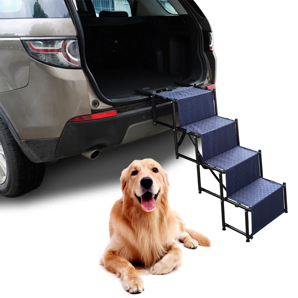 

high quality durable adjustable portable folding dog ramp dog stairs pet steps pet ramp pet stairs dog ladder, Black, blue, red, grey