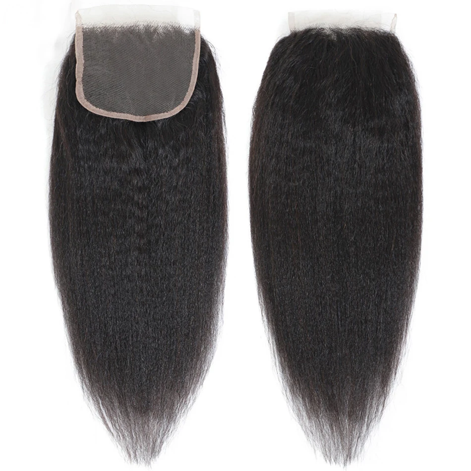 

Funtoninght fast delivery 4x4 closure virgin cuticle aligned hair extension kinky straight lace closures for black women