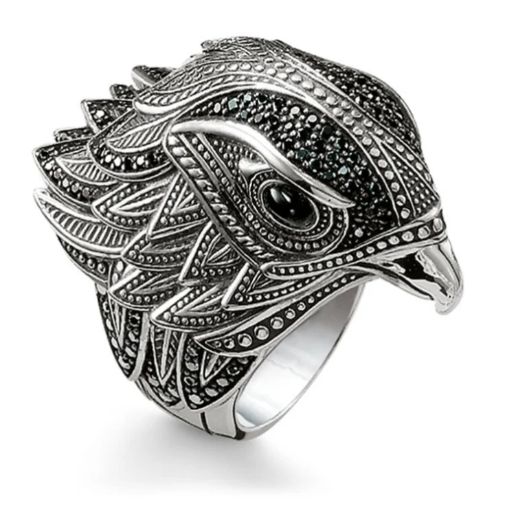 

High Quality Fashion Jewelry KYRA0945 Retro Cool Eagle Shape Ring For Man, Photo