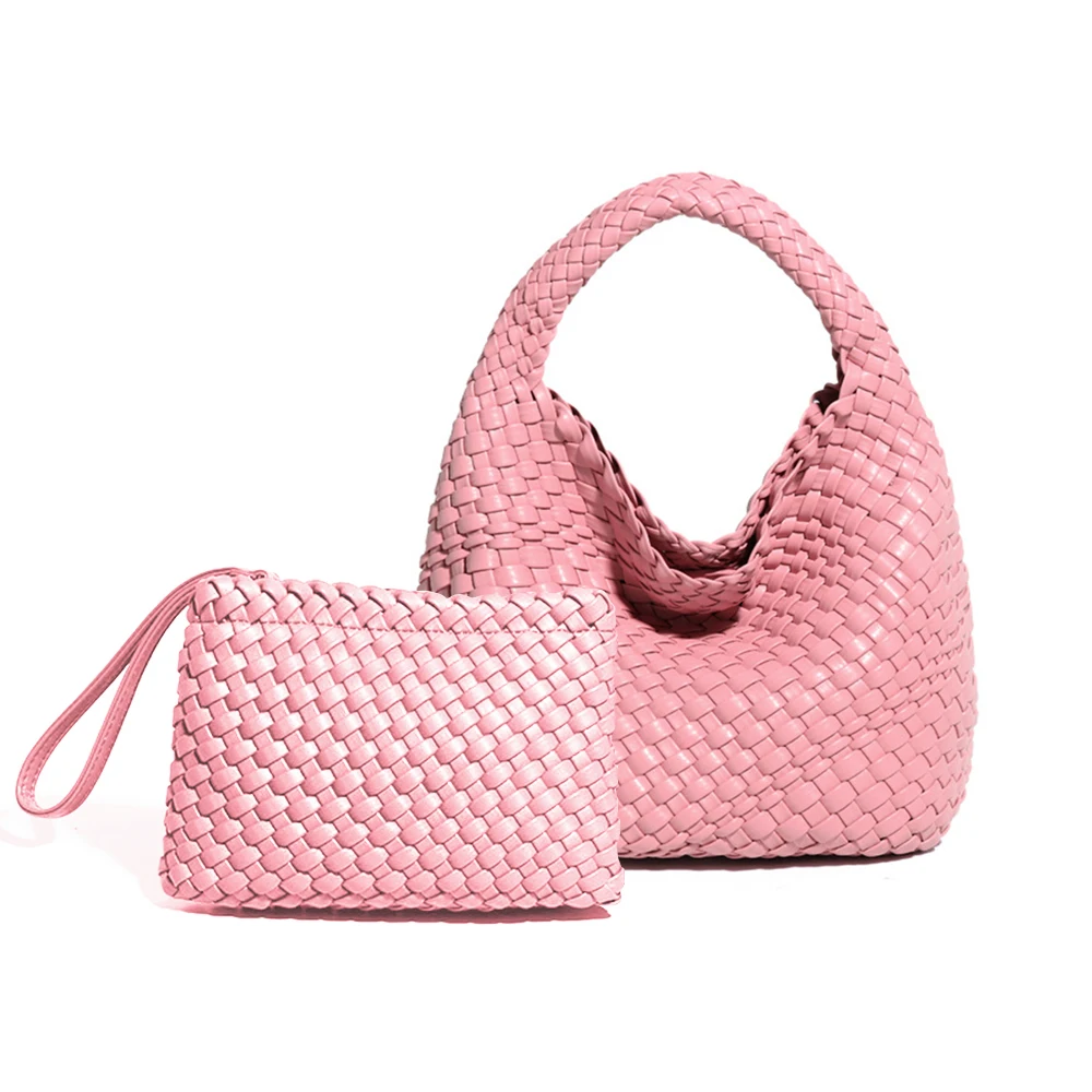 

Fashion Woven Underarm Braided Bag Tote Single Shoulder Crossbody Handbag Underarm Bag Simple Trend Handbags with Pouch