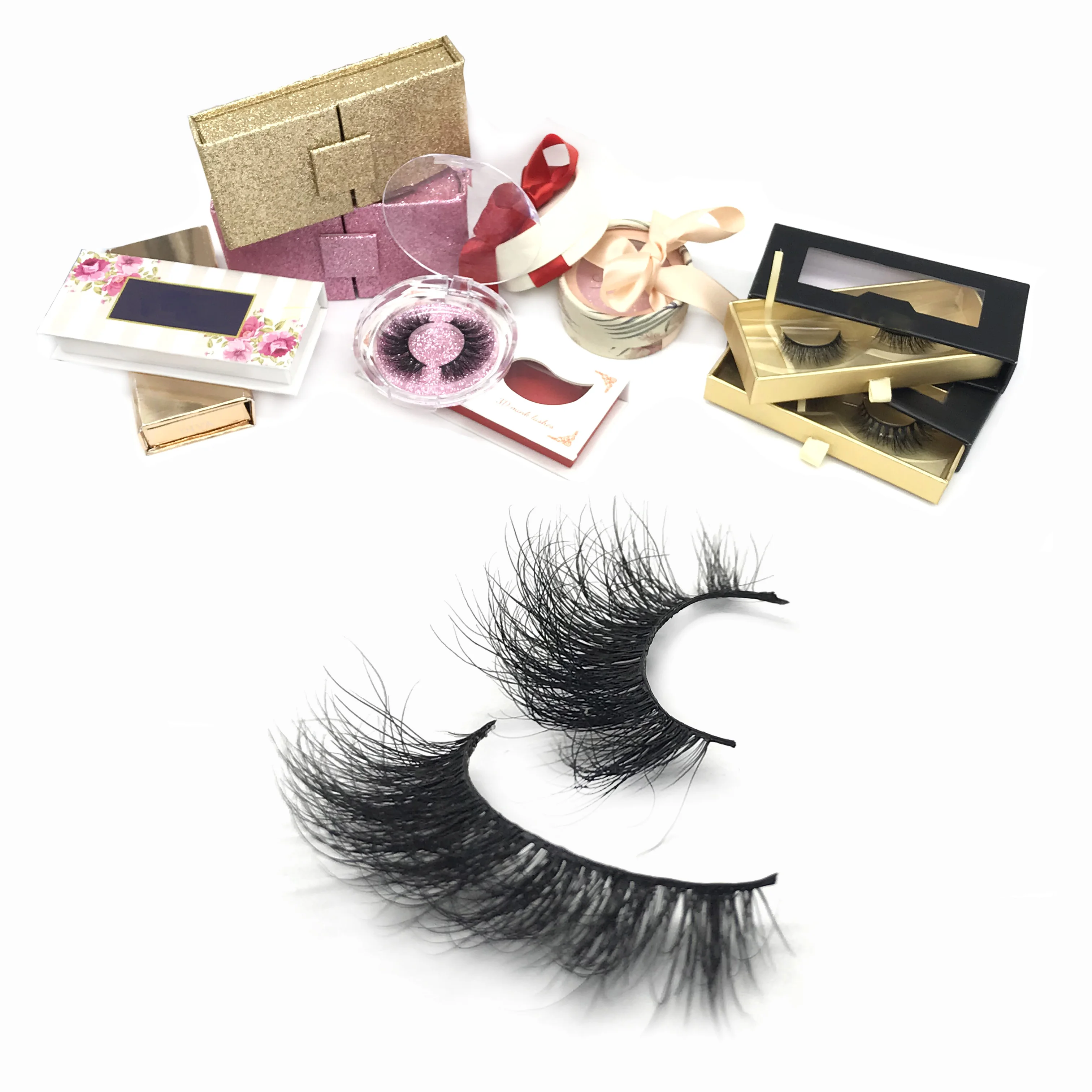 

Heart Shaped Eyelash Box Packaging 3D Handmade 100% Mink Eyelashes 3D