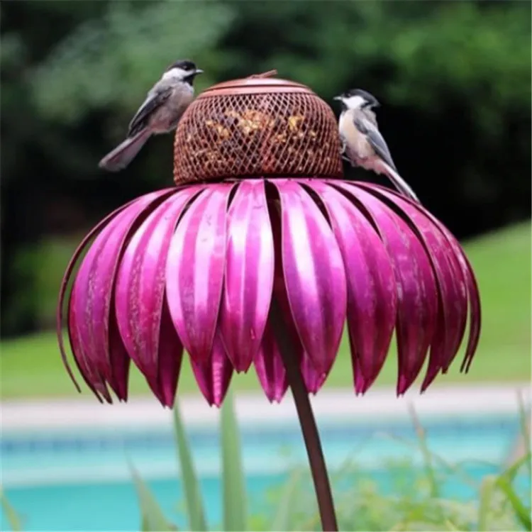 

A3705 Amazon Sales Garden flower bird feeder Sensation Pink Coneflower Outdoor Bird Feeder