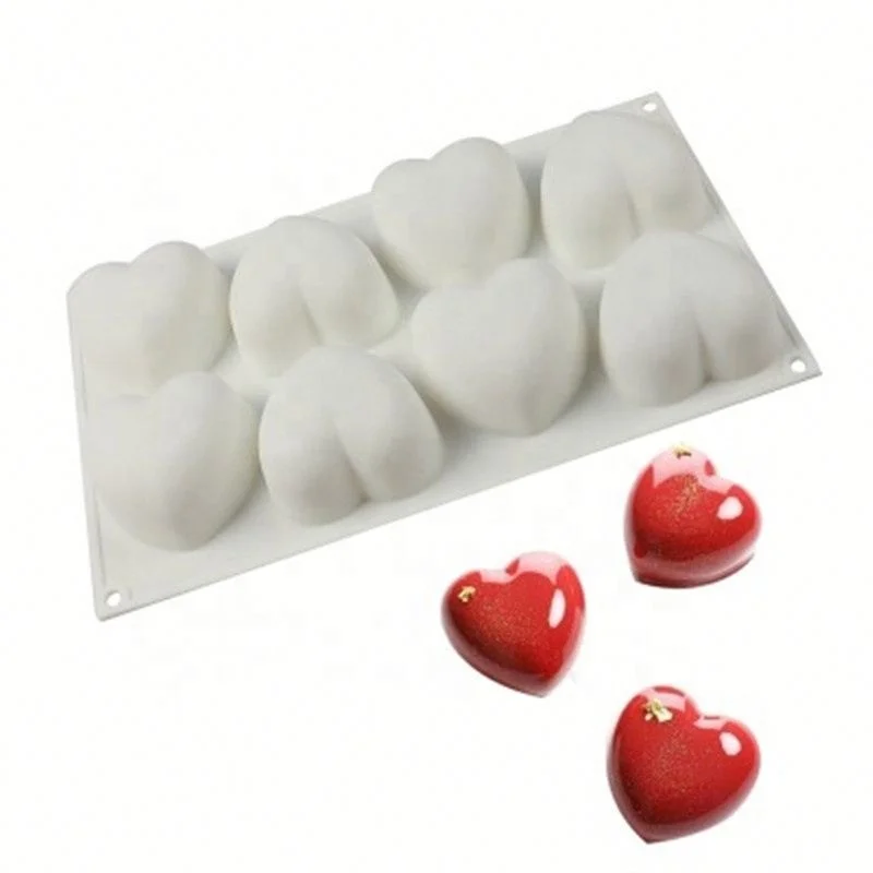 

Silicone Heart Shaped Chocolate Baking Tools, White