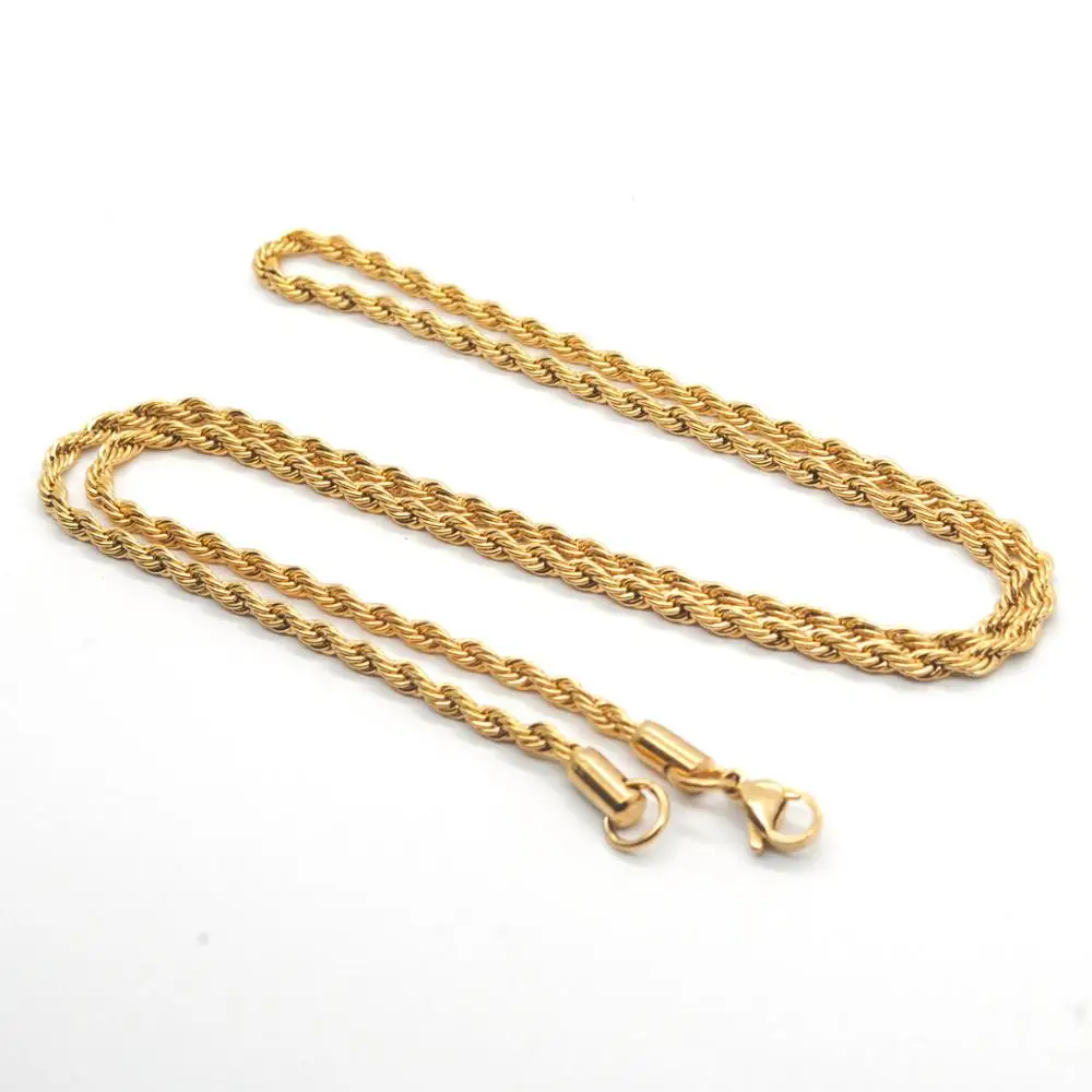 

316 STAINLESS STEEL CHAINS,PLATED GOLD TWIST ROPE CHANS 2MM FOR JEWELRY MAKING, Silver / gold / black / black / rose gold / blue ...