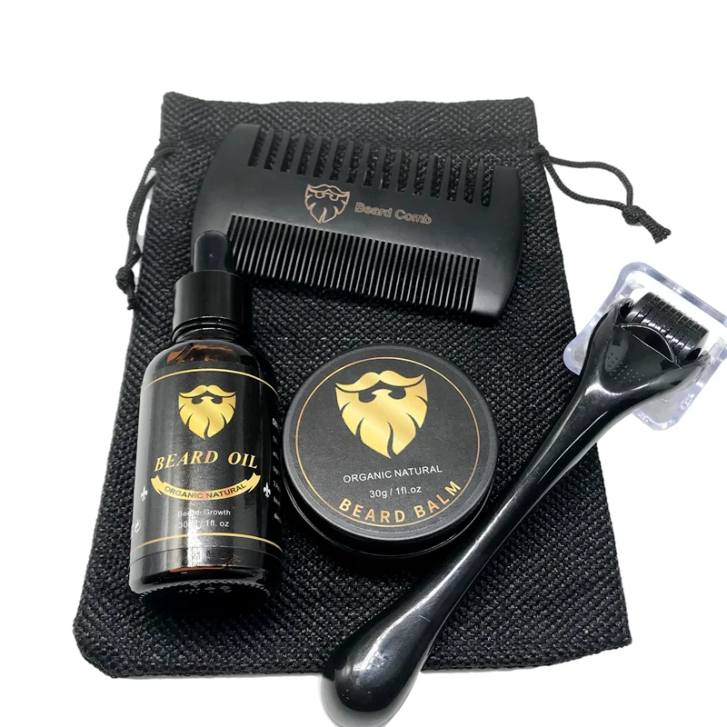 

Cream Balm Brush Comb Grooming Mens Beard Roller Titanium Private Label Beard Care Kit