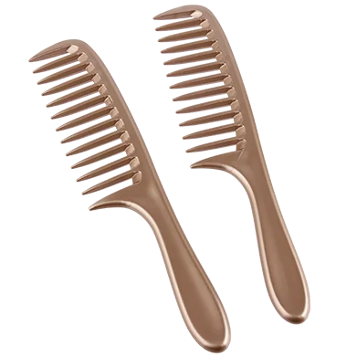 

Wholesale Amazon Top Seller 2021 Acceptale Customerizd Logo Golden Wide Tooth Hair Comb With Logo, Golden or customized color