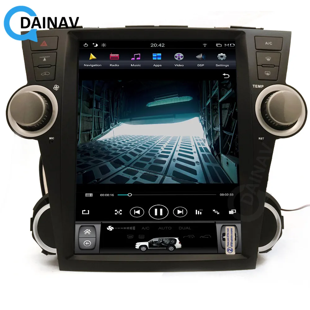 

car auto radio multimedia player for Toyota Highlander 2009-2012 vertical screen android car stereo autoradio DVD player