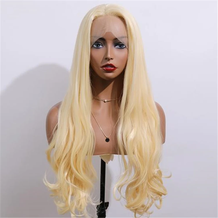 

Optimal density 26 Inches Body Wave Blonde Lace Front Wig Synthetic 613 Lace Frontal Wig for Women Synthetic Hair Long Wavy