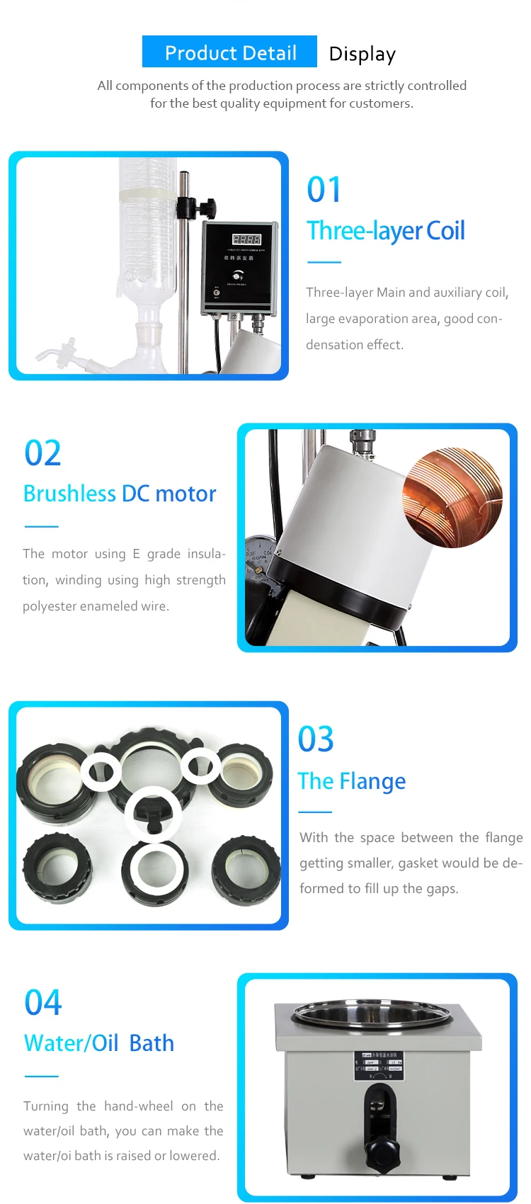5L Vertical Rotary Evaporator With Vacuum Pump And Chiller As Optional