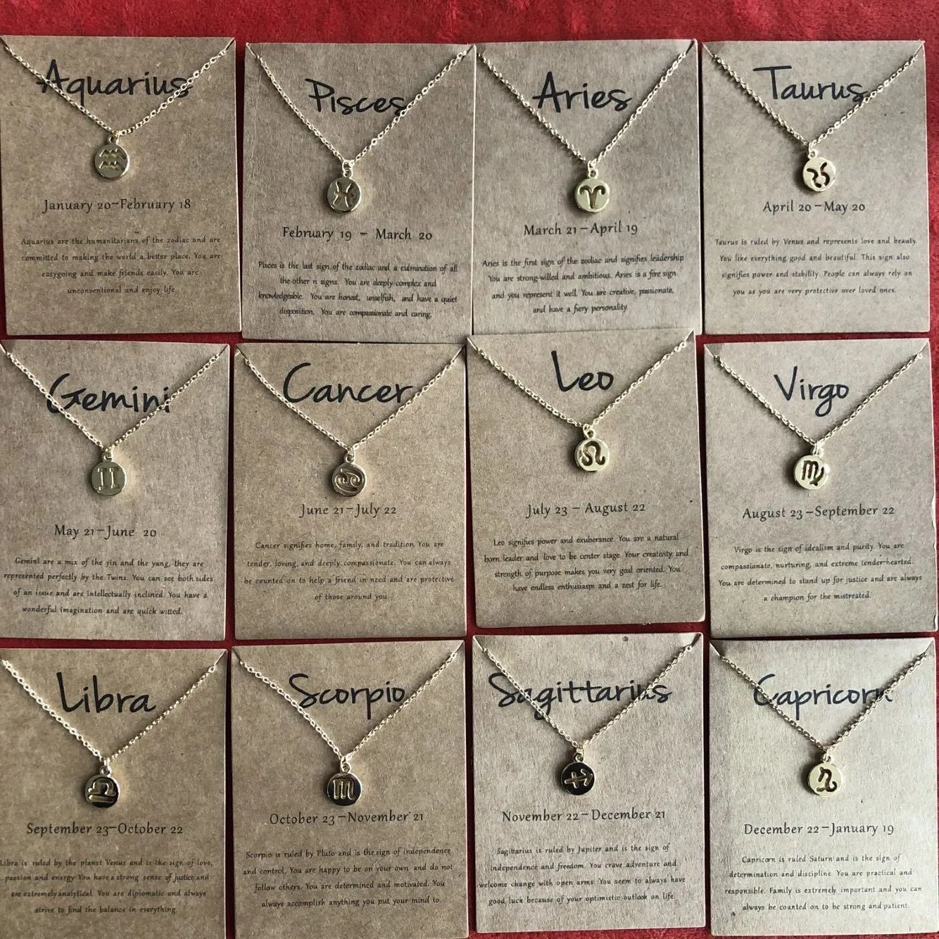 

metal alloy 12 zodiac sign necklace hollow zodiac constellation necklace custom metal logo necklace