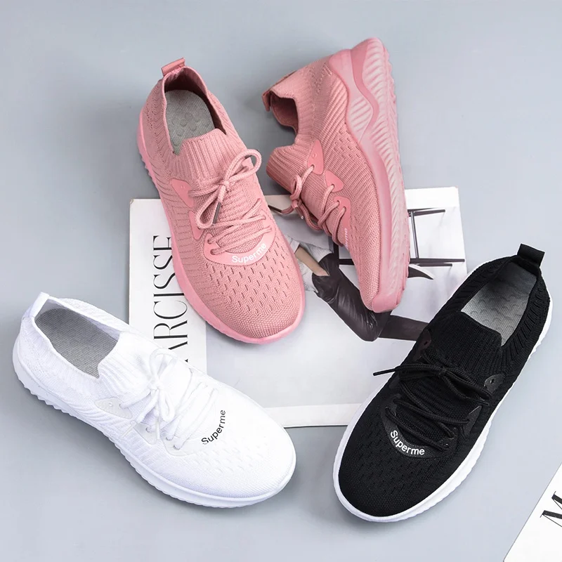 

Women's Athletic Walking Shoes Casual Knit Lightweight Running Slip On Sneakers shoes woman luxury ladies trending shoes woman, Black/pink/gray