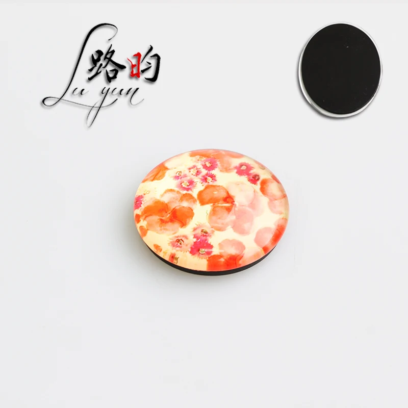

12Pcs/Set Custom  Professional Decoration Magnet Sticker Flower Round Glass Fridge Magnets