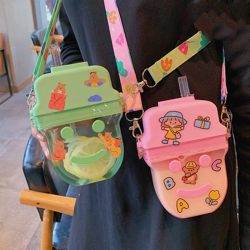

TS9403 2021 Hot Sale Cute Mini Ice Cream Plastic Water Bottle Drink Purses Kids Popsicle Cups Water Bottle Bags For Drink Purse