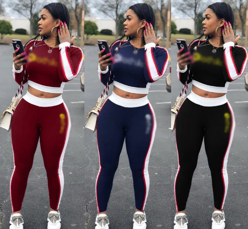 

2021 spring long sleeve letter print Two Piece Set Women Tracksuit Clothing Fall Pant Sweatsuit 2 Pieces jogger Outfits