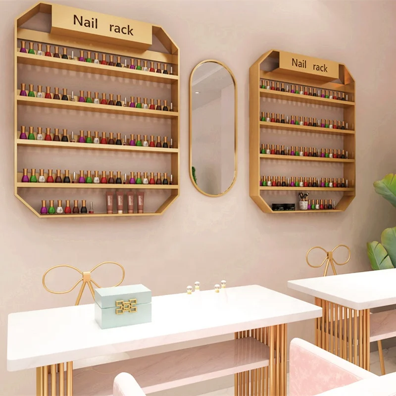 

Nail Salon Shelf Rack Wall Hanging Wall Hanging Iron Nail Polish Storage Rack Gold Nail Polish Display Rack Display