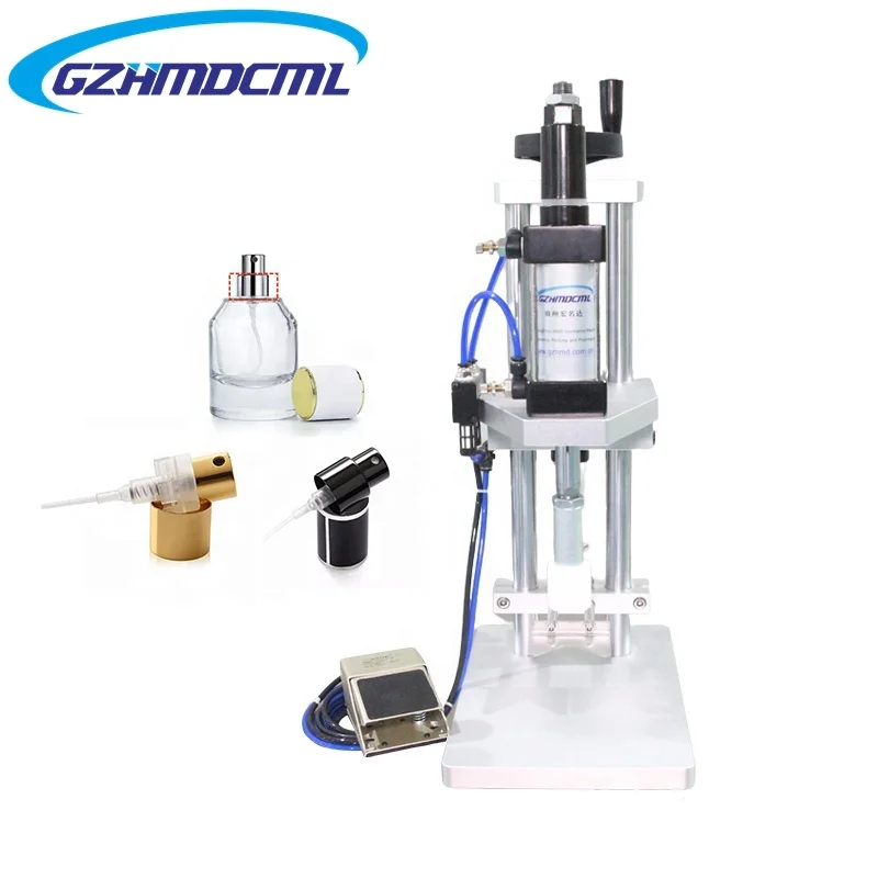 

Best selling latest design semi-automatic perfume bottle collar pressing capping machine