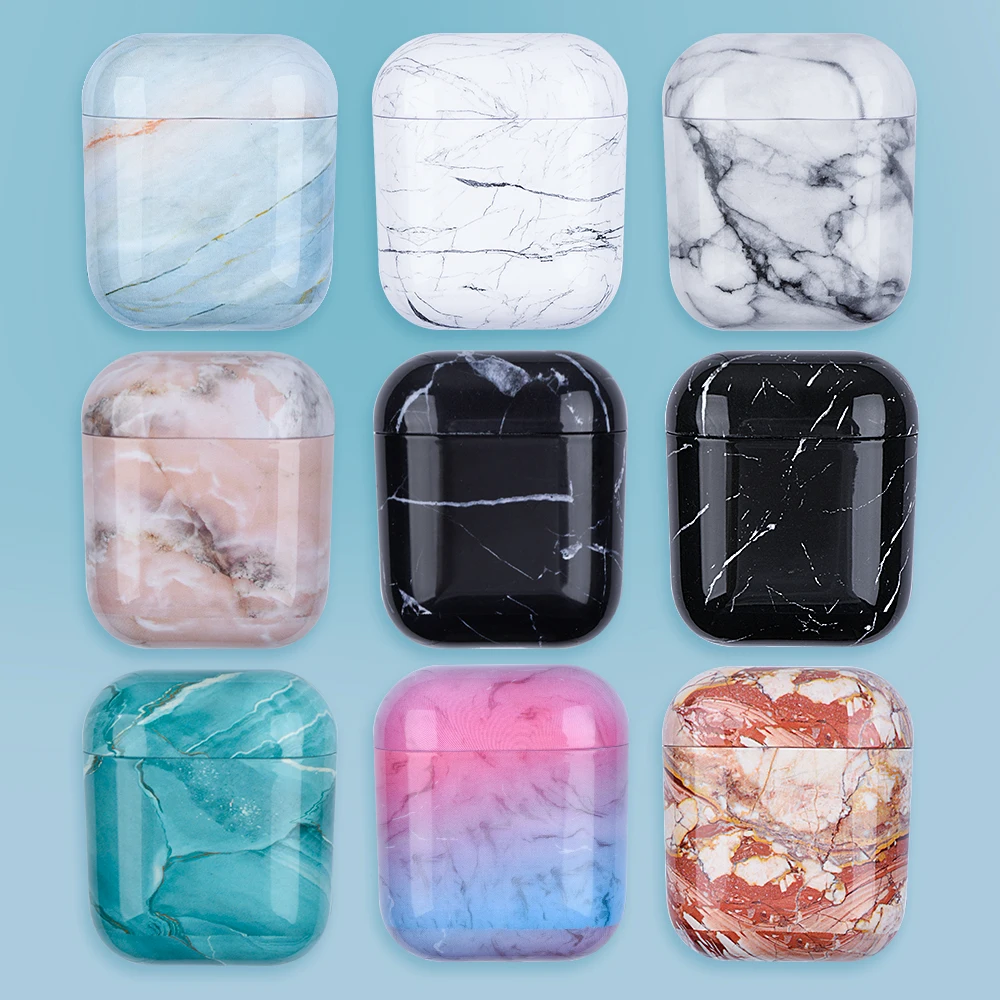 

Hard Pc Protective Case Cover For Apple Airpods 1 2 Charging Case,For Airpods Case Marble