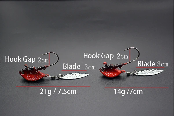 MJH01030 6g 10g 12g 14g Pro-Select Belly Blade Jig Head willow blade Freshwater bass jigheads