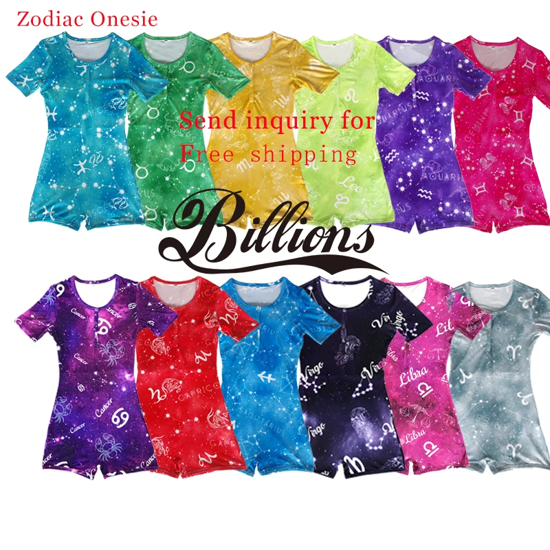 

2020 Wholesale Soft Cute Custom Leo Zodiac Sign Sexy Onesie For Adult, Customized color