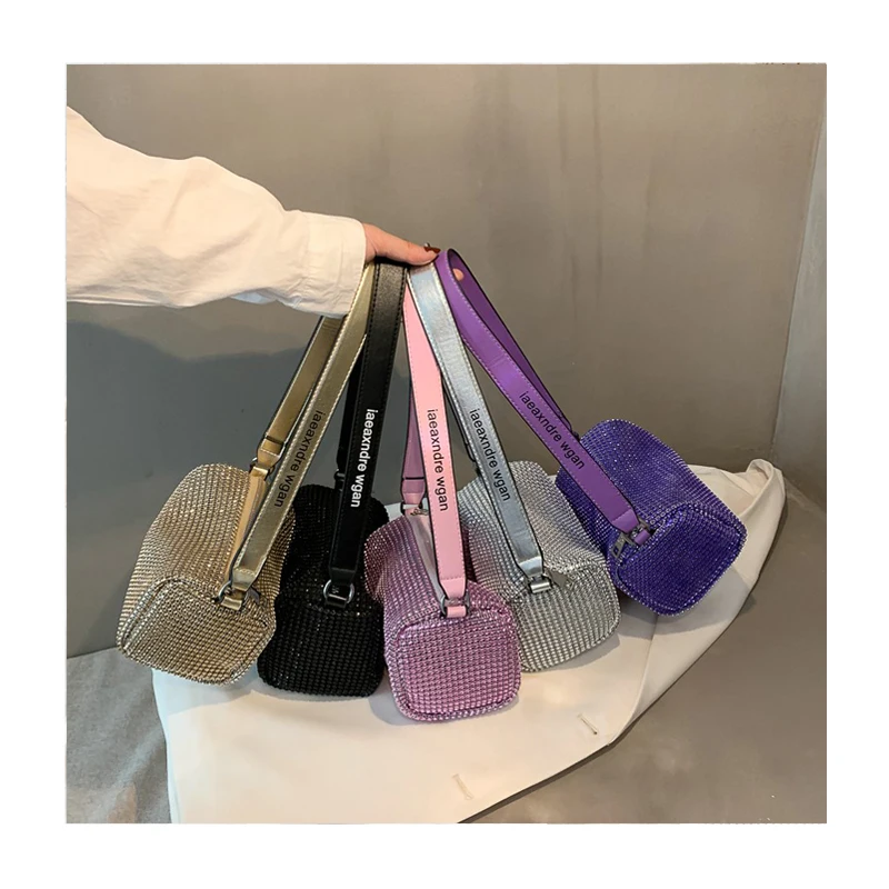 

Popular Bright Diamond Pillow Bag New Fashion Chain Messenger Bag Armpit Bag