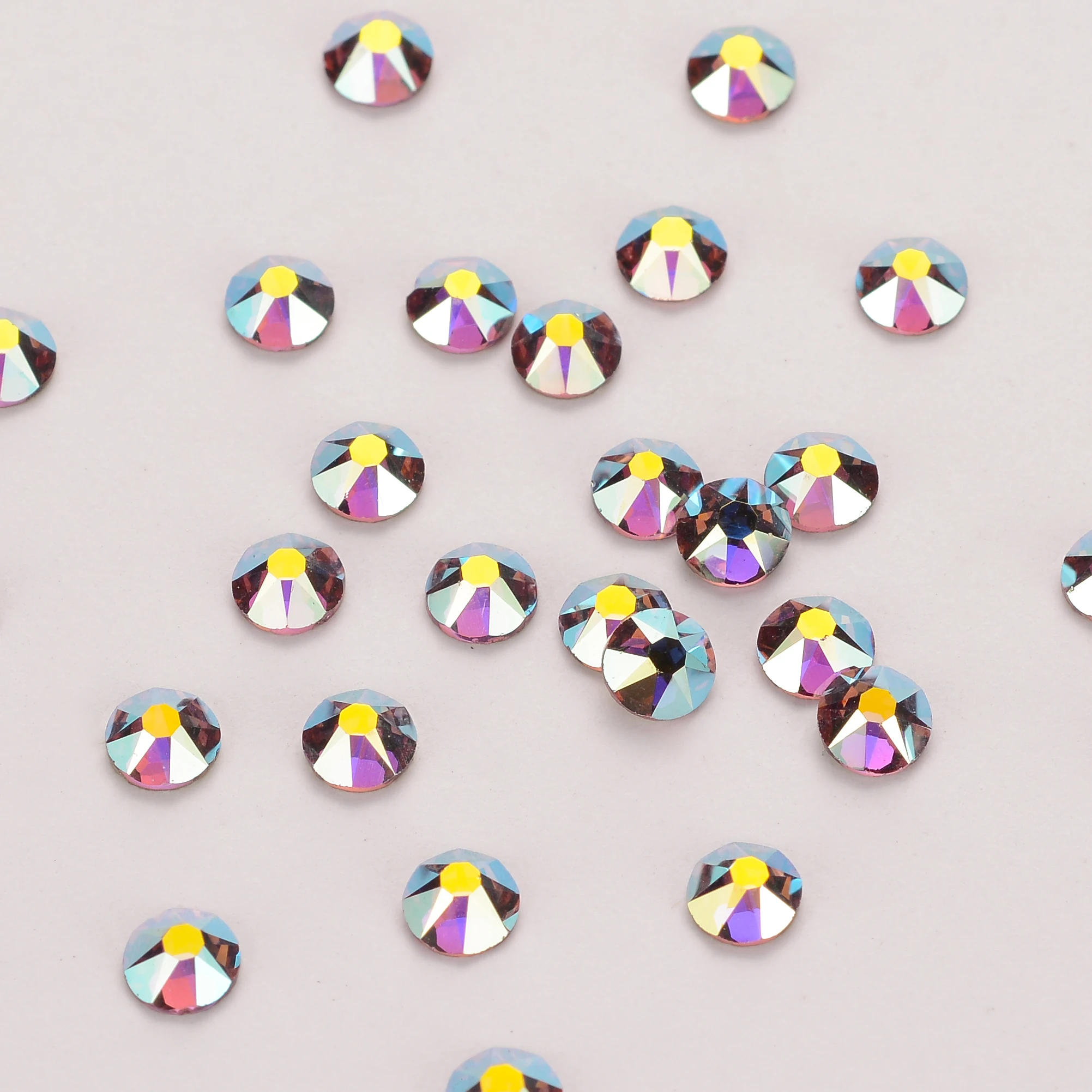 

Wholesale 2088 8B8S Purple Color Flatback Rhinestones SS10-SS40 Non Hotfix Strass Glue On Nail Art Decoration