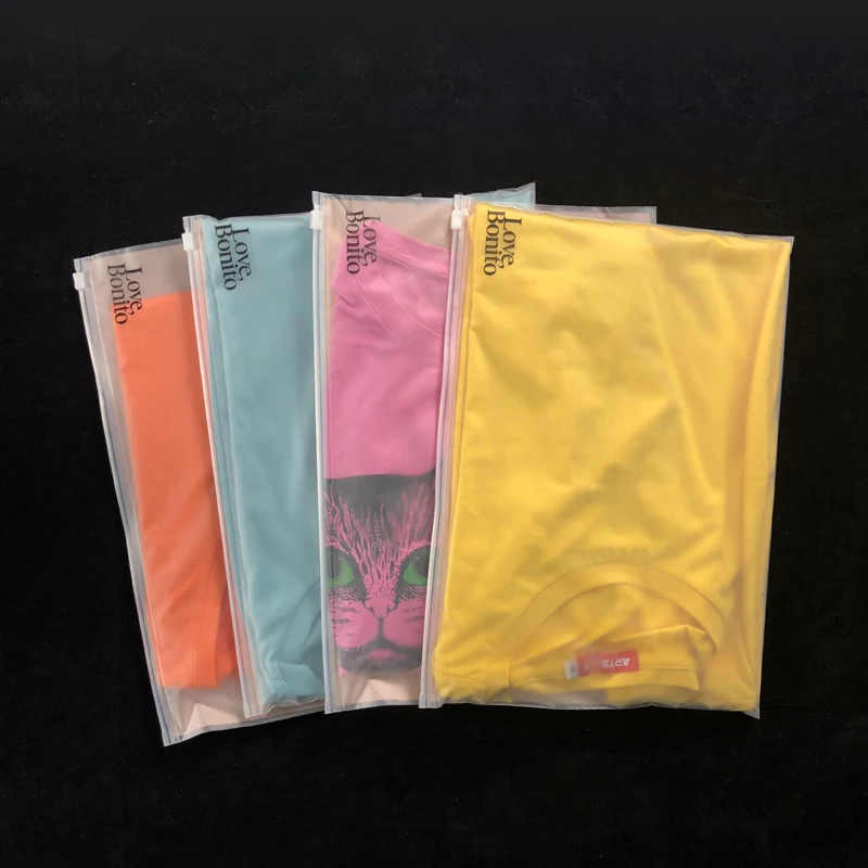 clothing bags Custom logo compostable 100% biodegradable packing bag self adhesive apparel clothes bag plastic supplier