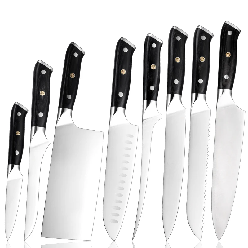 

Grandsharp Chef Knife Set German Steel Kitchen Knives Santoku Boning Bread Paring Cleaver Home Decor 2020 Chef's Christmas Gift