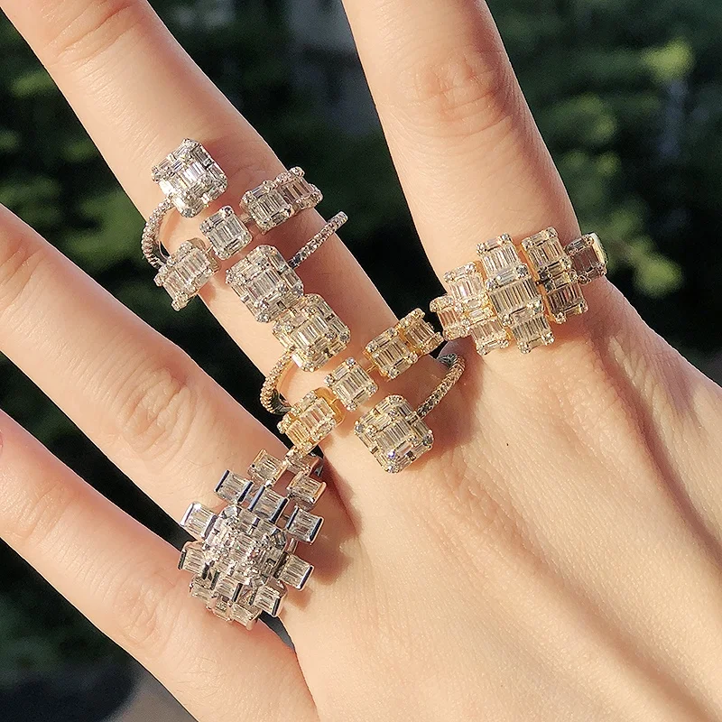 

Creative brass jewelry accessories 2021 fashion trendy chic ins rings jewelry women diamond ring