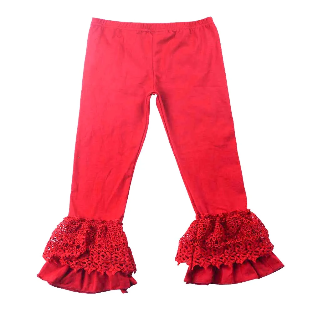 

Boutique Kids Baby Girls Lace Bell Pants Multiple Solid Color Lace Pants Baby Cotton Pants For Girls, Customized color