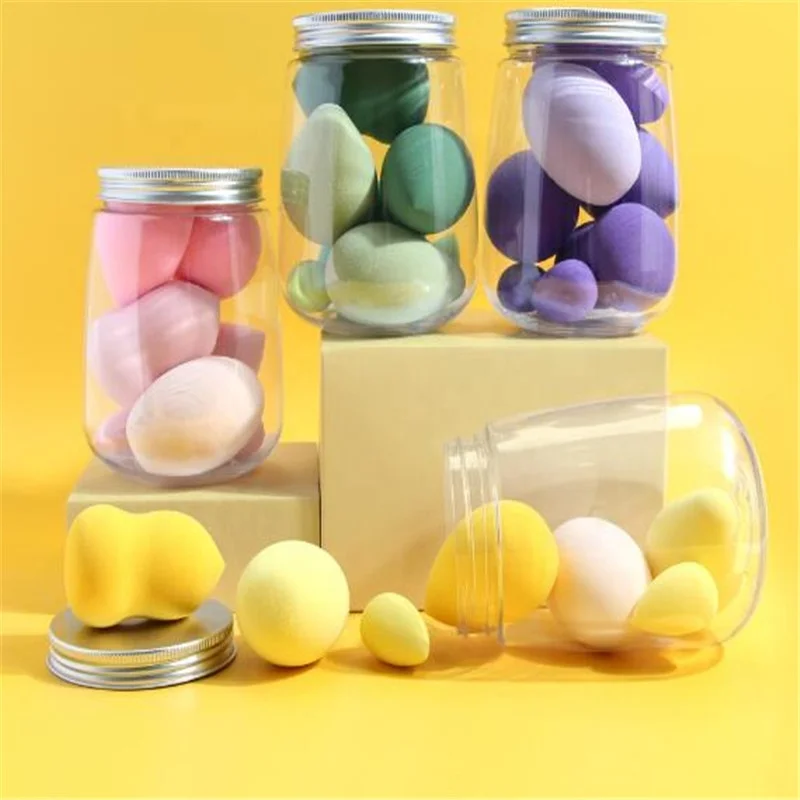 

7pcs Latex Free Multicolor Mini Makeup Tools Super Soft Cosmetic Puff Makeup Sponge, Pink/green/yellow/purple