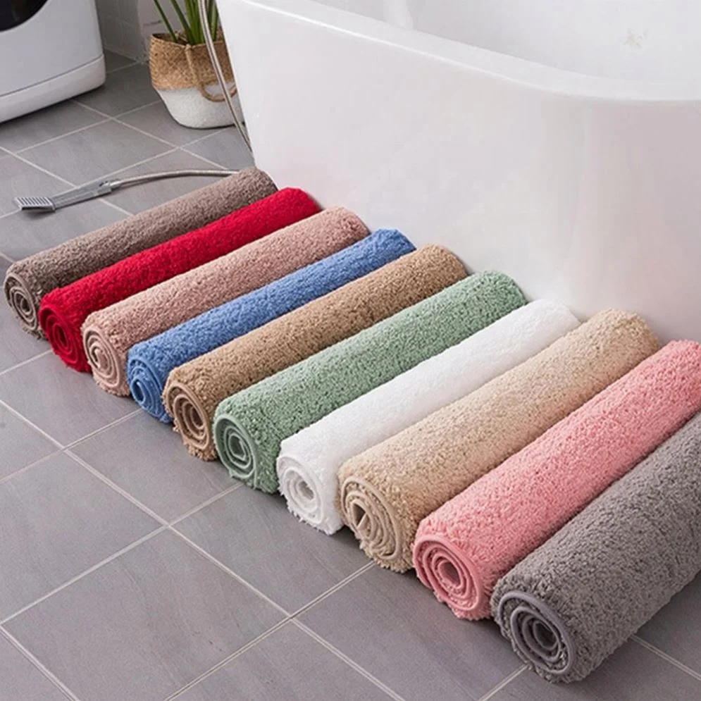 

Eco friendly custom bathroom rugs non slip microfiber bathroom mat soft fluffy carpets, Blue ,gray ,red ,black ,pink or customized