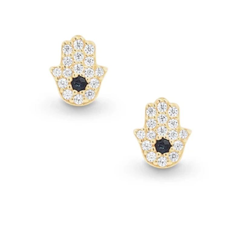 

European and American Fashion 925 Sterling Silver Angel Eye Black Diamond Stud Earrings