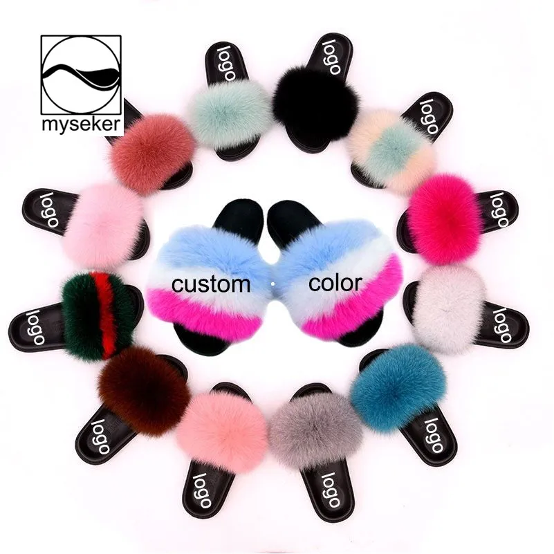 

Women Size 11 Fur Slides Shoes Slippers Pink Real Raccoon Slide. Set Black Racoon Customize Artificial Wholesale Vendor For