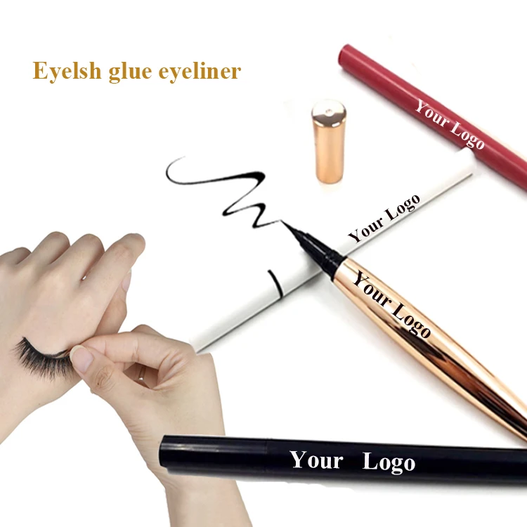 

Lash Glue Waterproof Liquid Magic Black Eyeliner Lash Eyelash Glue Pen, Black/brown/clear