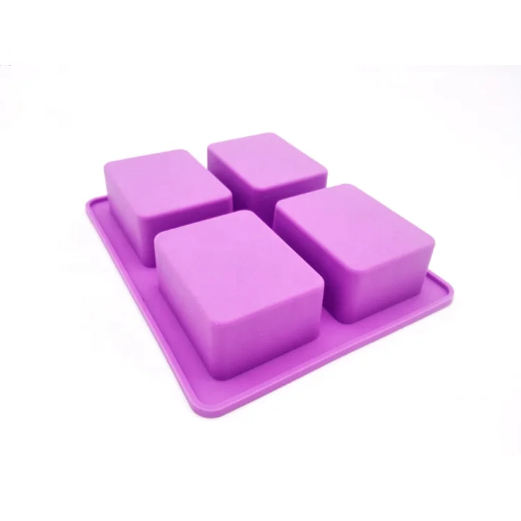 

Handmade Non stick Mixed Patterns DIY Rectangle Soaps 4 Cavities 3D Silicone Soap Molds, Pantone color