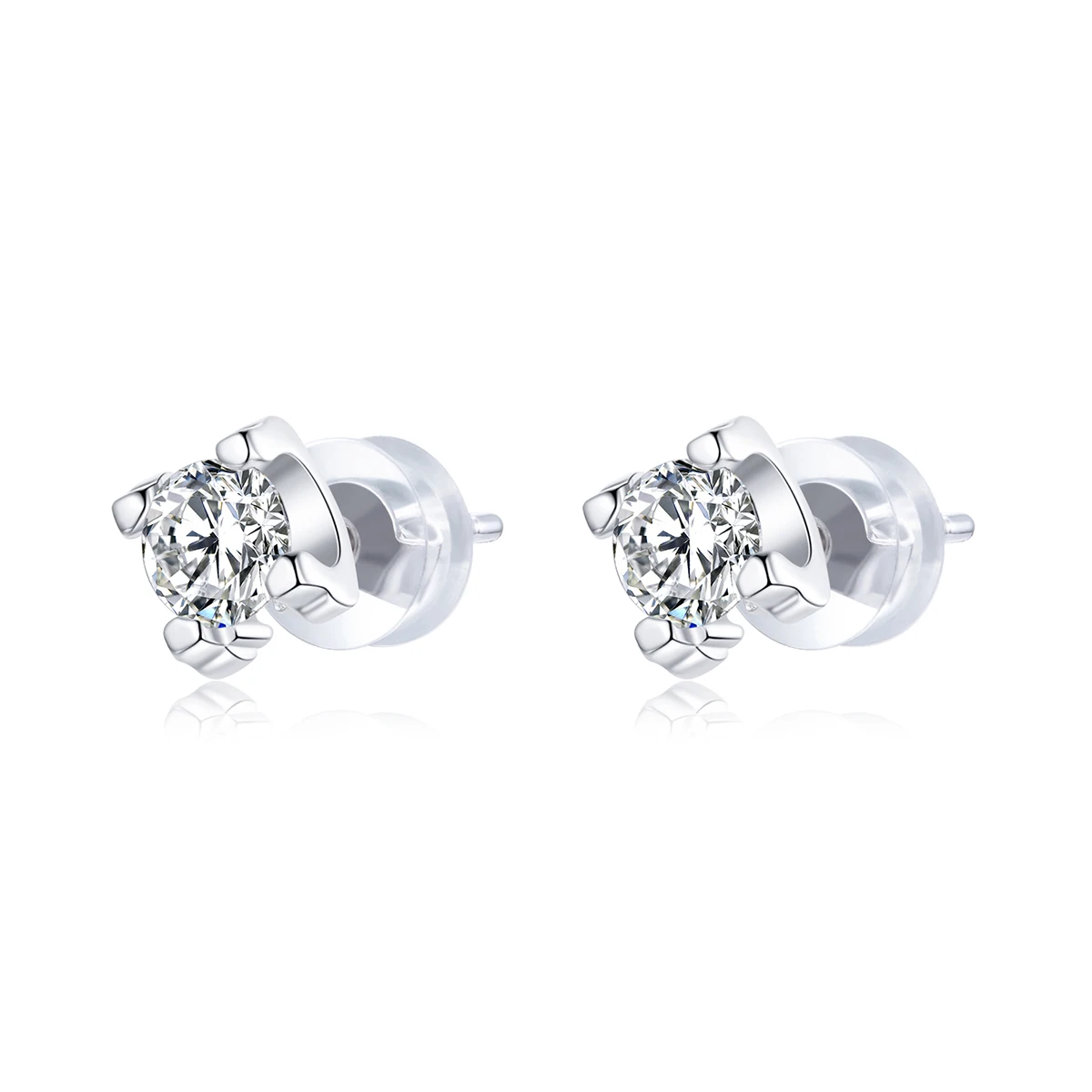 

SCE974 classic style simple cubic zircon 925 sterling silver stud earrings