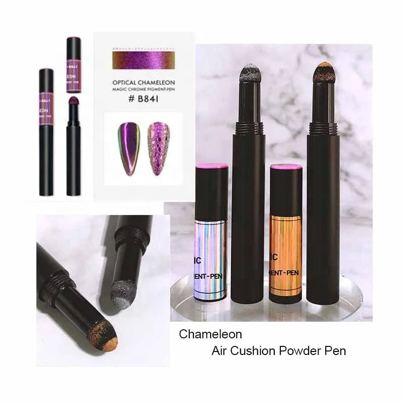 

New Nail Art Chameleon 17 colors Air Cushion Powder Pen Chameleon Mica Powder Pigment Chameleon Chrome Pigment