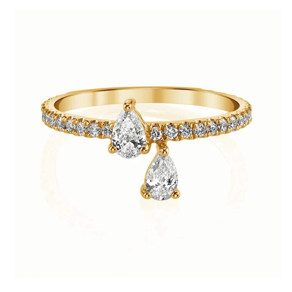 

hot sale luxury jewelry 925 sterling silver wedding ring fashion 18k gold plated pave zircon princess eternity ring
