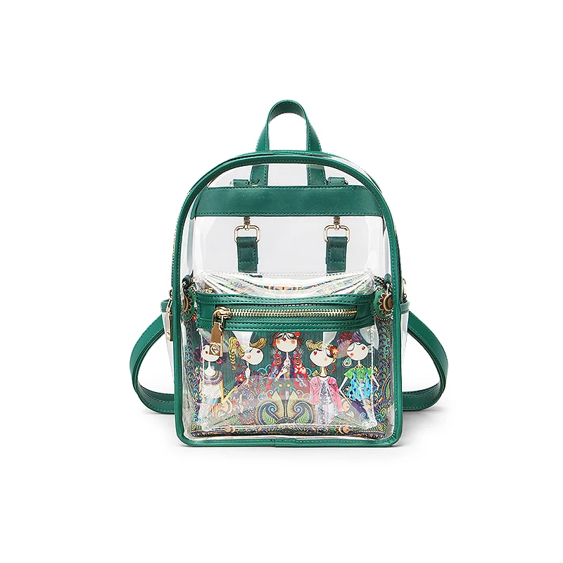 

Girls handbag new arrival transparent pvc school backpack bag kids school bag, White/black/brown