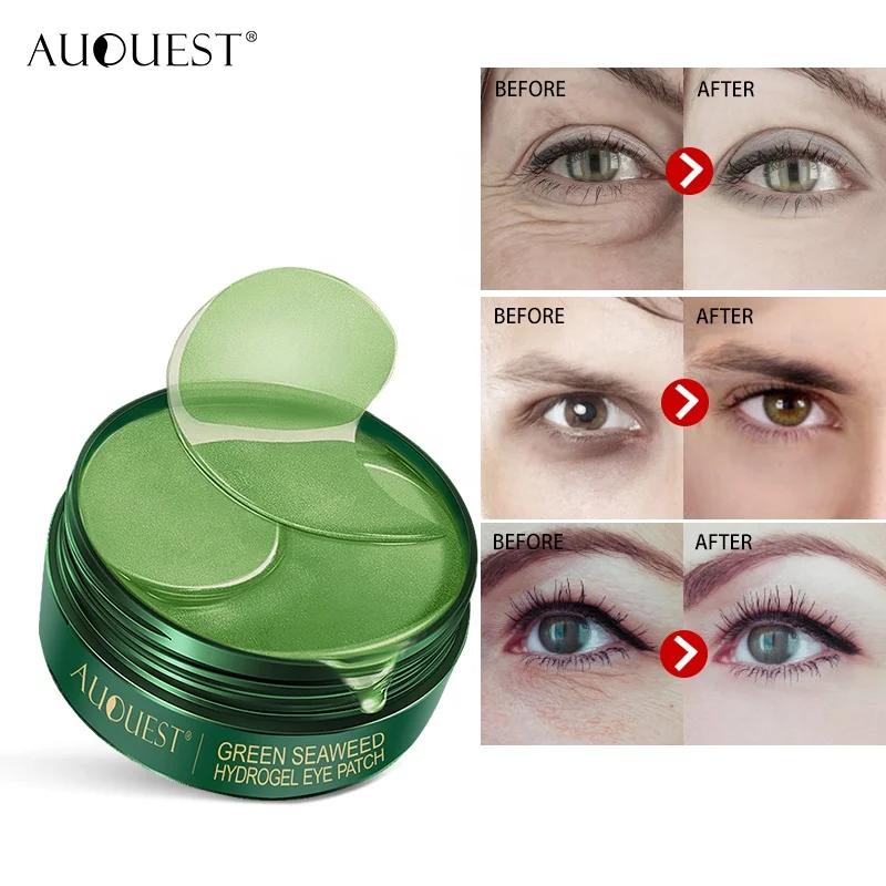 

Popular Skin Care Green Seaweed Hydrogel Eye Patch Firming Skin Eye Reduce Fine lines Under Eye Patches For Dark Circle