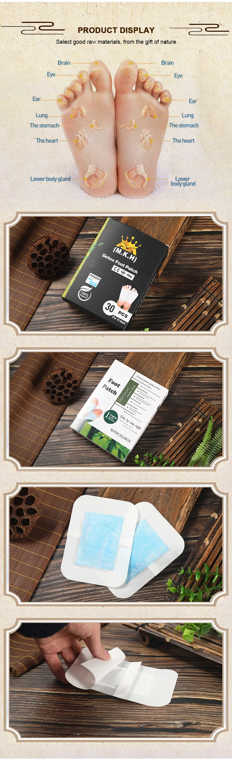 10 Pieces Per Box The Best Chinese Herb Foot Detox Pad Health Care