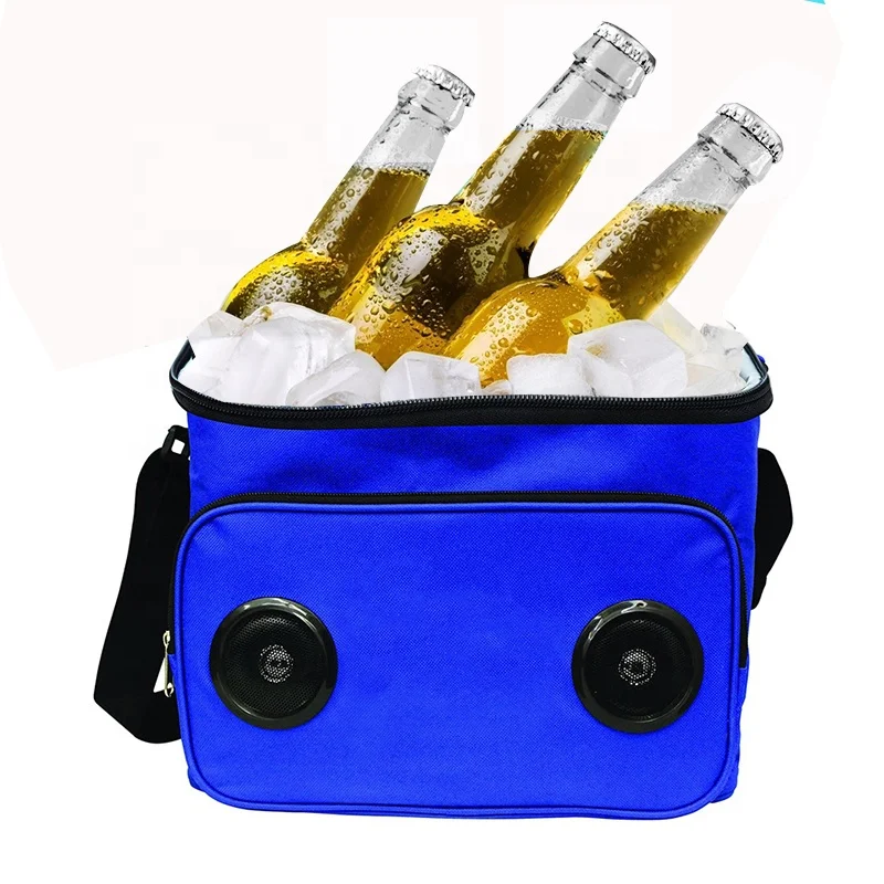 

High Quality Outdoor Traveling Beer Can Insulated Cooler Bag With Built-In Blue-tooth Speaker Cooler Bag