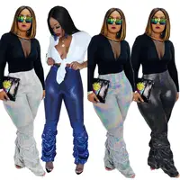 

New arrival fall boutique sexy party club plus size women bell bottom sequin flare pants