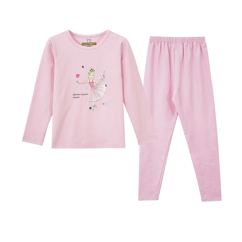 

Wholesale Customized Teen Spring Cartoon Print Kids Girls' 2 Piece Sleepwear Pajama Set