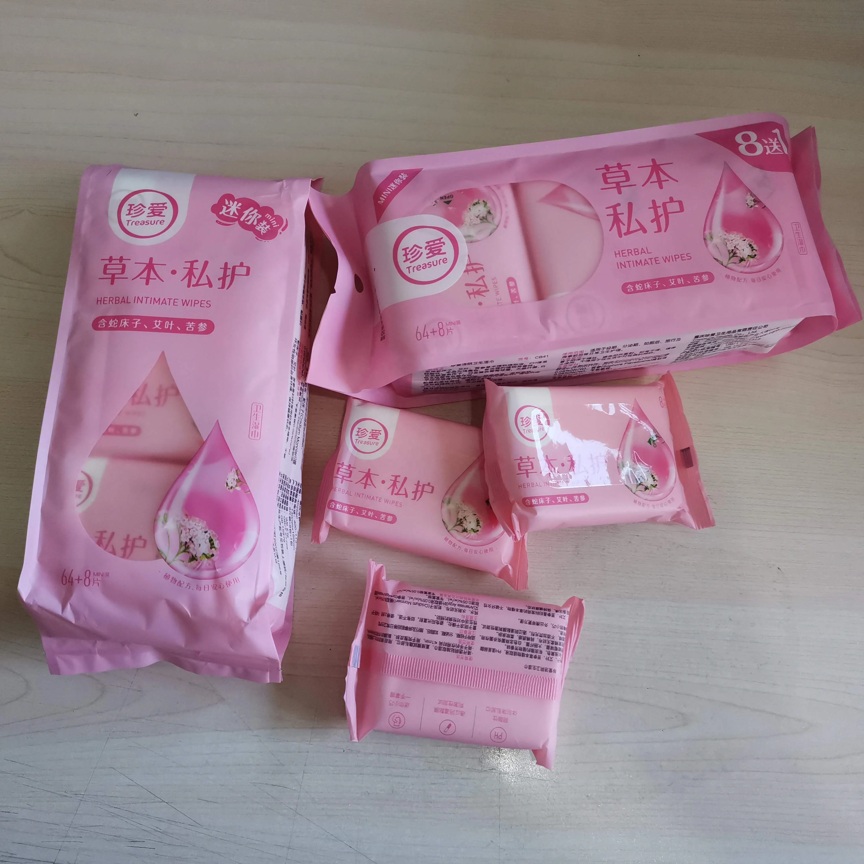 

5 Packs Feminine Care Wipes Portable Vaginal Mini Wipes